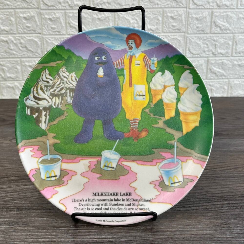 McDonalds Collector Plate Lot 2 Milkshake Lake Nugget Band Melamine McDonaldland